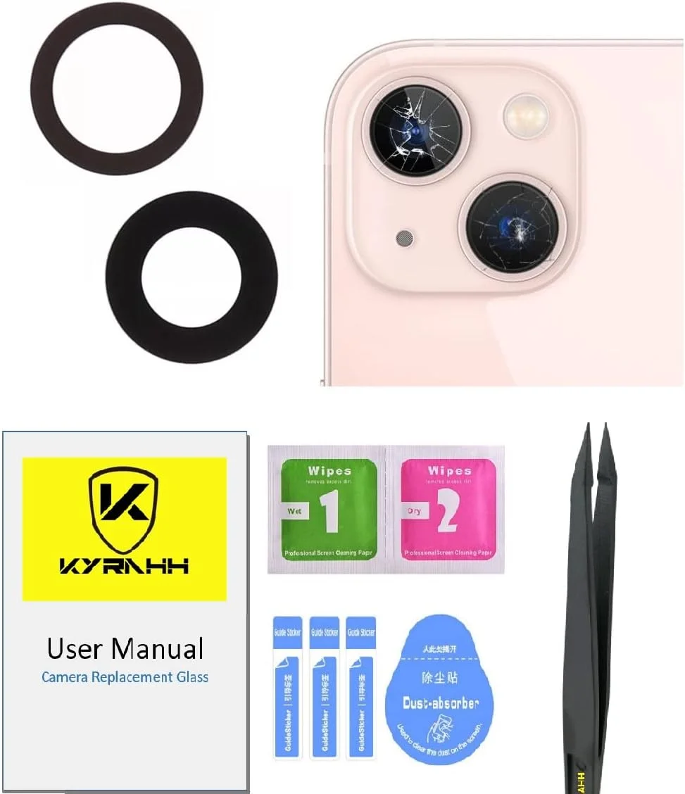 شیشه لنز دوربین پشتی موبایل Kyrahh، قطعه تعویضی برای موبایل آیفون (آیفون 13)