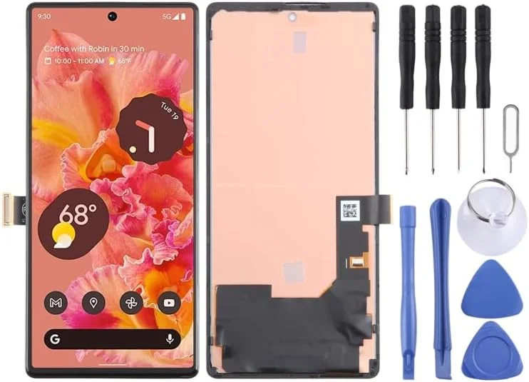 قطعات جایگزین تلفن همراه برای Google Pixel 6 GB7N6 G9S9B16 OLED LCD صفحه نمایش دیجیتایزر مجموعه کامل با قاب