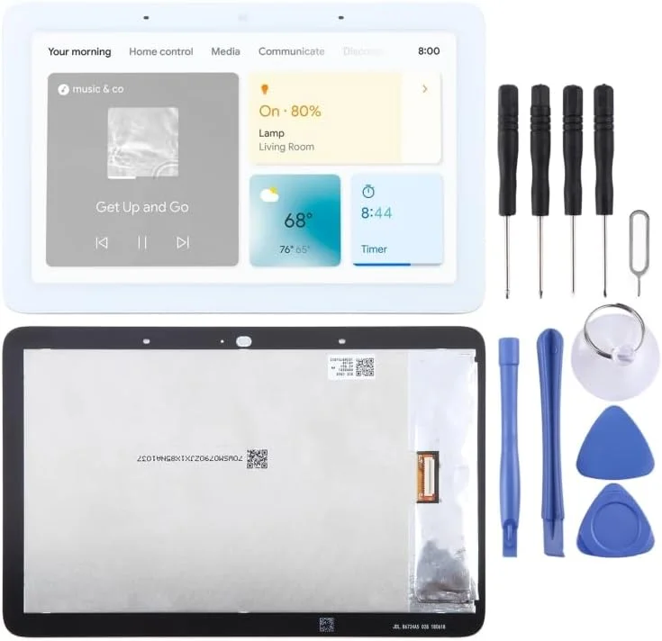 صفحه نمایش ال سی دی تلفن همراه برای صفحه نمایش ال سی دی Google Nest Hub با مجموعه کامل دیجیتایزر (سفید) قطعه جایگزین