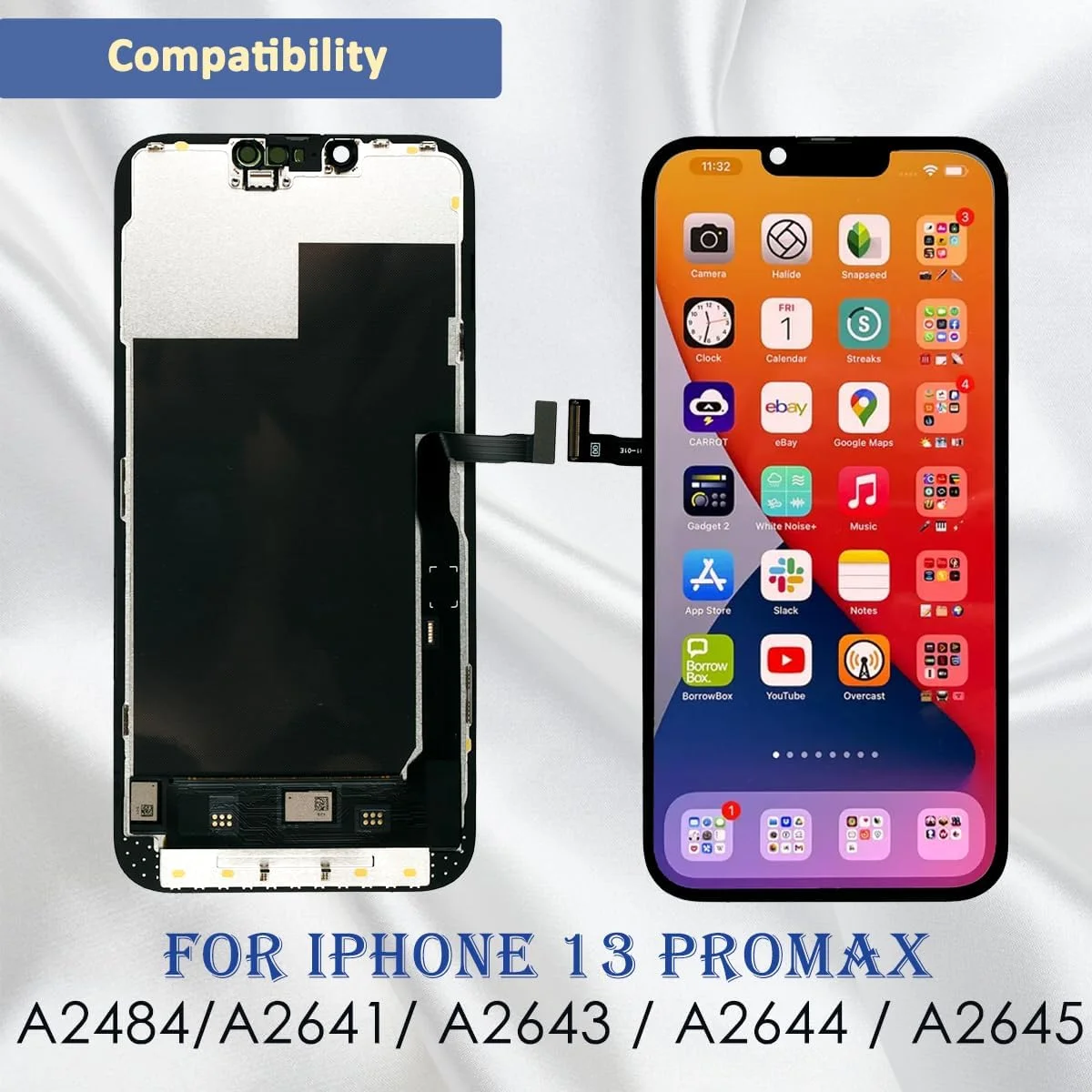 تعویض صفحه نمایش LCD با کیفیت بالا برای آیفون 13 پرو مکس (مدل های A2484, A2641, A2643, A2644, A2645) به همراه ابزار تعمیر