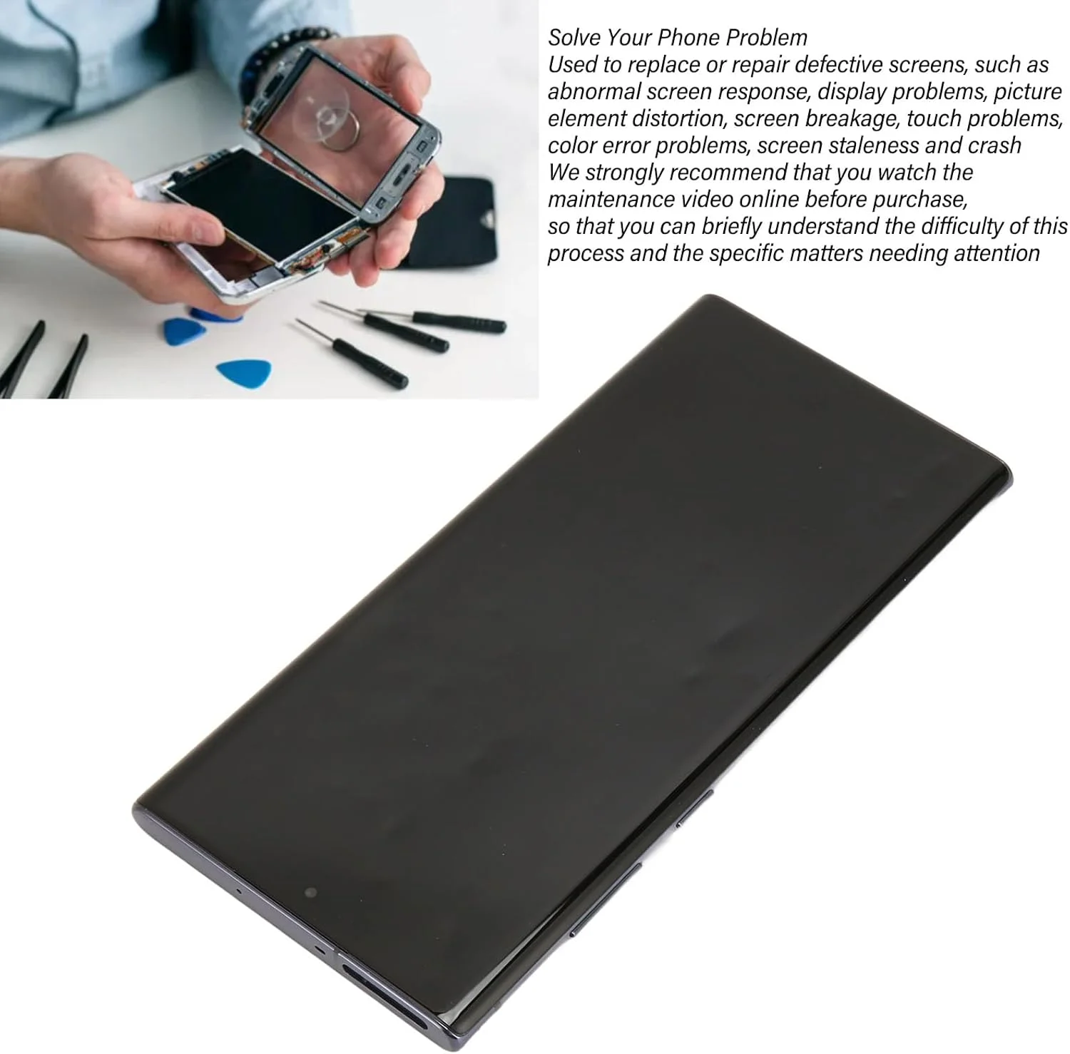 کیت تعمیر تعویض صفحه نمایش Jiawu برای Note 10 Plus، دیجیتایزر و مجموعه صفحه نمایش OLED، صفحه نمایش جایگزین با قاب، لوازم جانبی تعمیر صفحه نمایش موبایل