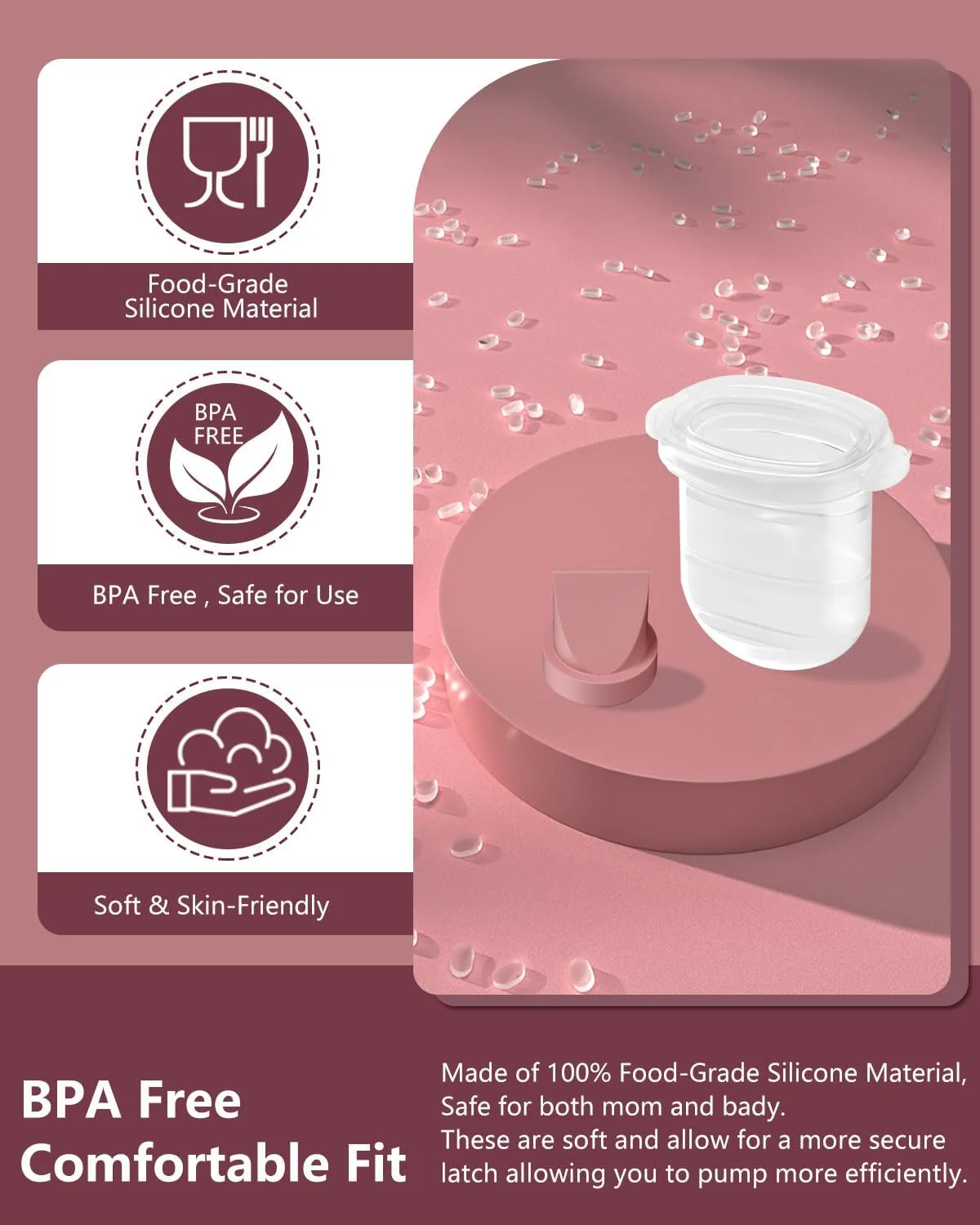 8 قطعه لوازم جانبی جایگزین پمپ سینه M6، شامل 6 عدد دریچه اردکی و 2 عدد دیافراگم برای مدل موبایل مام کوزی | M6، جایگزینی برای قطعات پمپ مام کوزی، قطعات غیراصلی، 8 قطعه قرمز