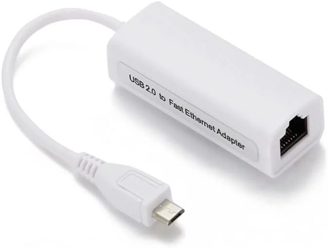 آداپتور کارت شبکه میکرو USB 2.0 به اترنت 10/100 مگابیت بر ثانیه RJ45 برای رزبری پای زیرو 1.3/W، تبلت