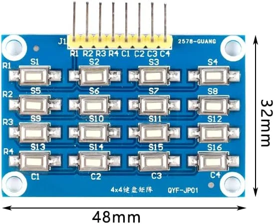 ماژول صفحه کلید ماتریسی 4x4 با 5 عدد، 16 کلید، برد توسعه میکروکامپیوتر MCU، برد آموزشی 16 دکمه برای آردوینو