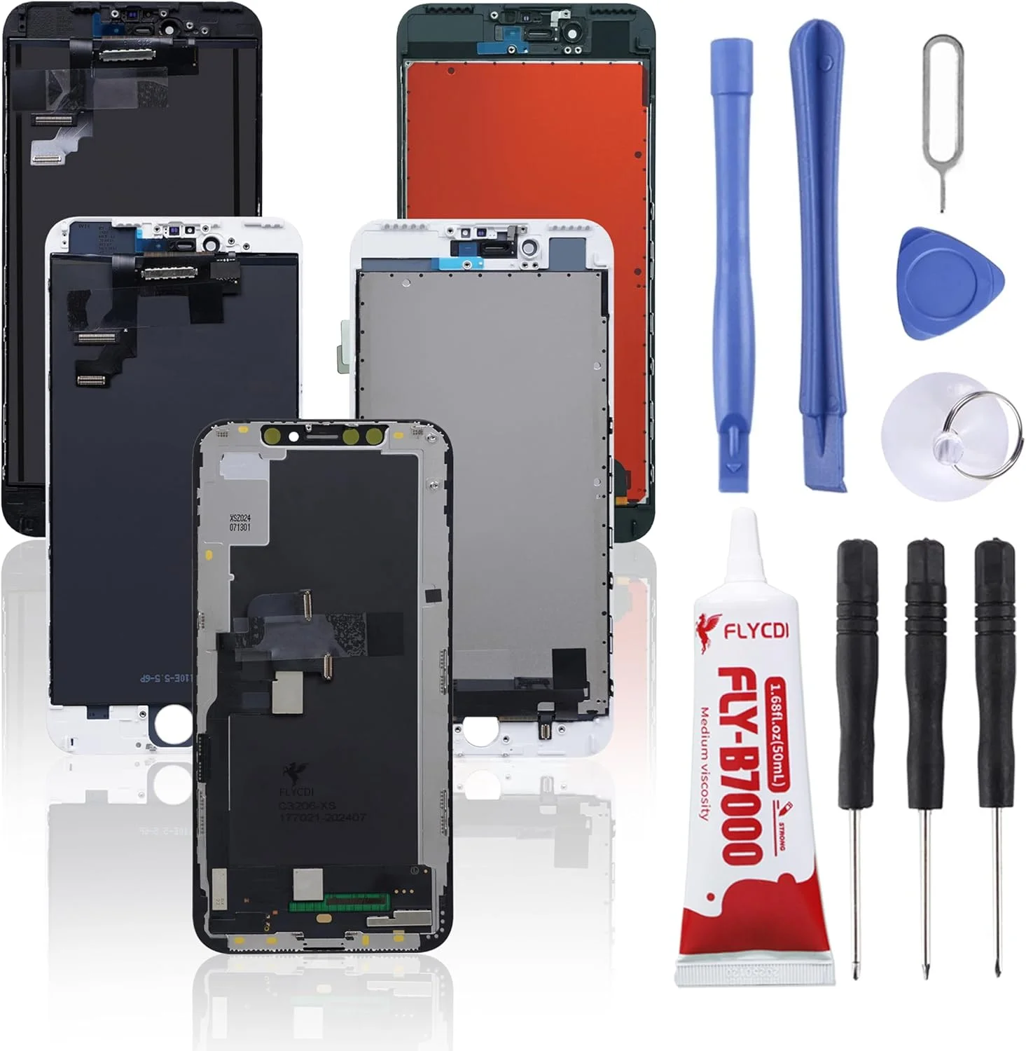 کیت تعویض صفحه نمایش LCD آیفون 16 پلاس FLYCDI، صفحه نمایش OLED نرم با IC قابل جابجایی، به همراه ابزار نصب، روشنایی بالا، طیف رنگی گسترده، قطعات تعمیر تلفن همراه