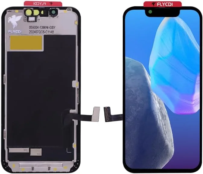 کیت تعویض صفحه نمایش ال سی دی آیفون 13 مینی FLYCDI به همراه ابزار نصب، روشنایی بالا، طیف رنگی گسترده، قطعات تعمیر تلفن همراه (برای آیفون 13 مینی INCELL IC قابل جابجایی)