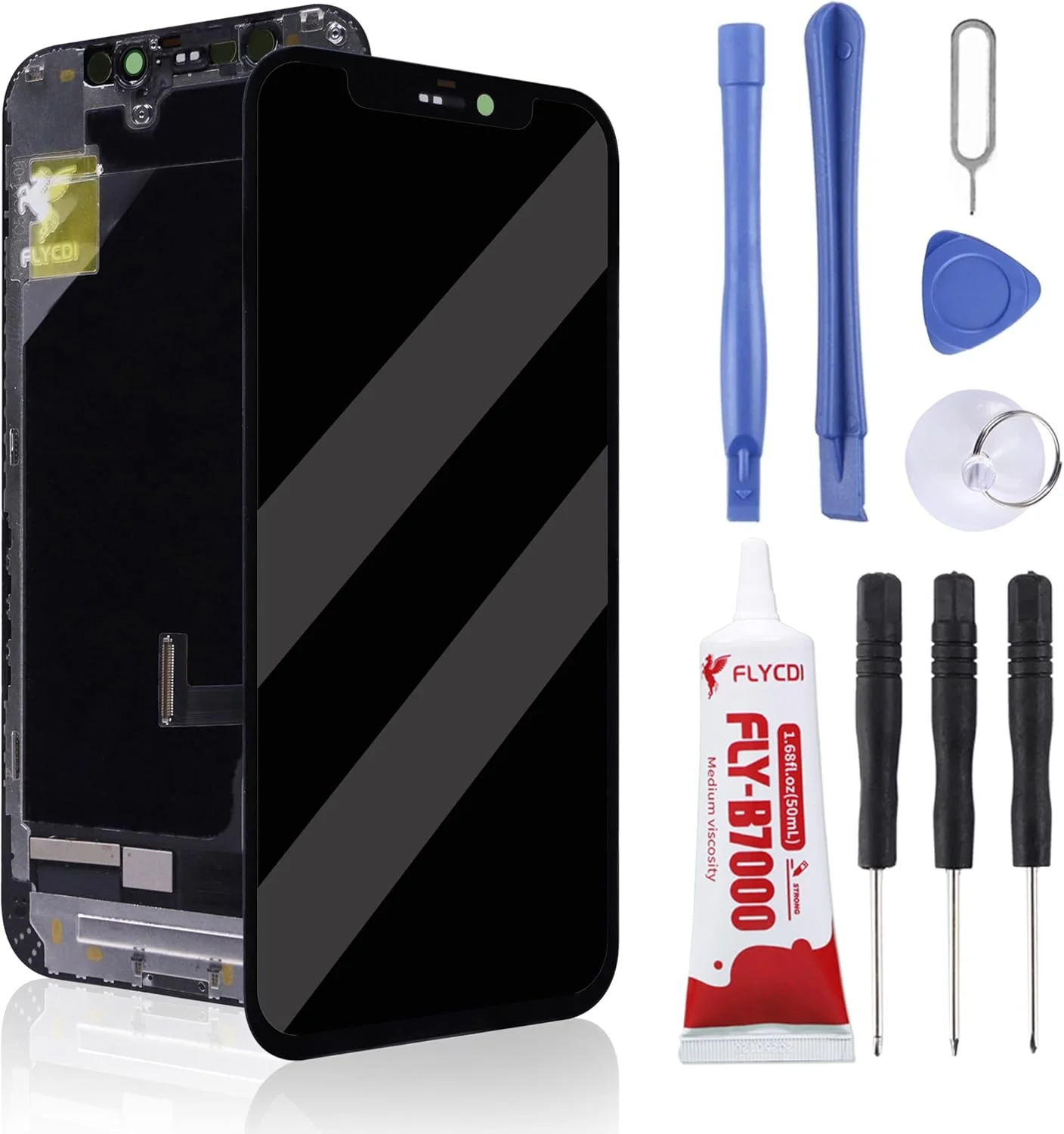 کیت تعویض صفحه نمایش LCD آیفون 12 مینی FLYCDI، صفحه نمایش INCELL IC قابل جابجایی، به همراه ابزار نصب، روشنایی بالا، قطعات تعمیر تلفن همراه (مخصوص آیفون 12 مینی INCELL IC قابل جابجایی)