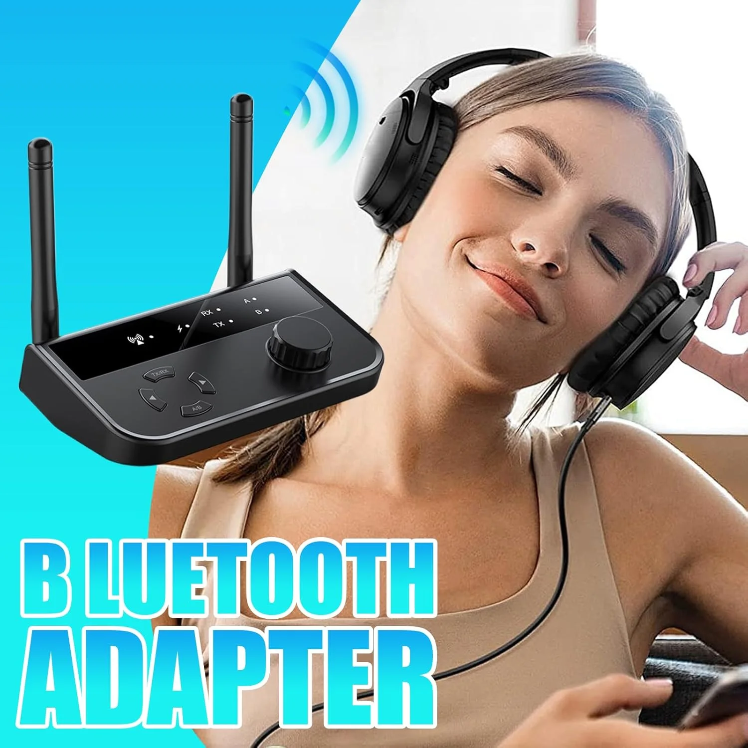 فرستنده گیرنده بی سیم | فرستنده بی سیم برای تلویزیون | اتصال دوگانه برای تلفن های همراه استریو، رایانه شخصی، تلویزیون، کنسول های بازی، بلندگوها، تجهیزات ورزشی خانگی، هواپیما