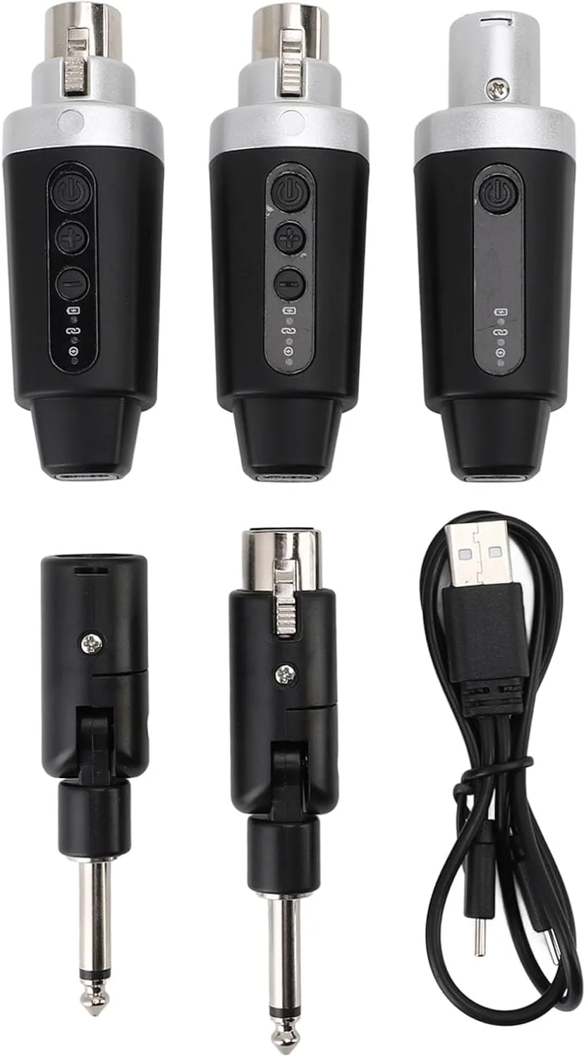 فرستنده و گیرنده XLR بی سیم، آداپتور میکروفون بی سیم UHF 3 پین برای میکروفون های کندانسور دینامیک، میکسرها، سیستم PA، گیتار فرستنده و گیرنده XLR بی سیم، آداپتور میکروفون بی سیم UHF 3 پین برای میکروفون های کندانسور دینامیک، میکسرها، سیستم PA، گیتار
