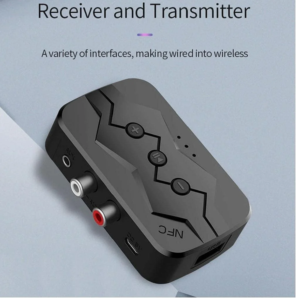 آداپتور صوتی و تصویری NFC 2in1 فرستنده گیرنده بی سیم با حالت سوئیچ یک کلیدی فرستنده گیرنده بلوتوث
