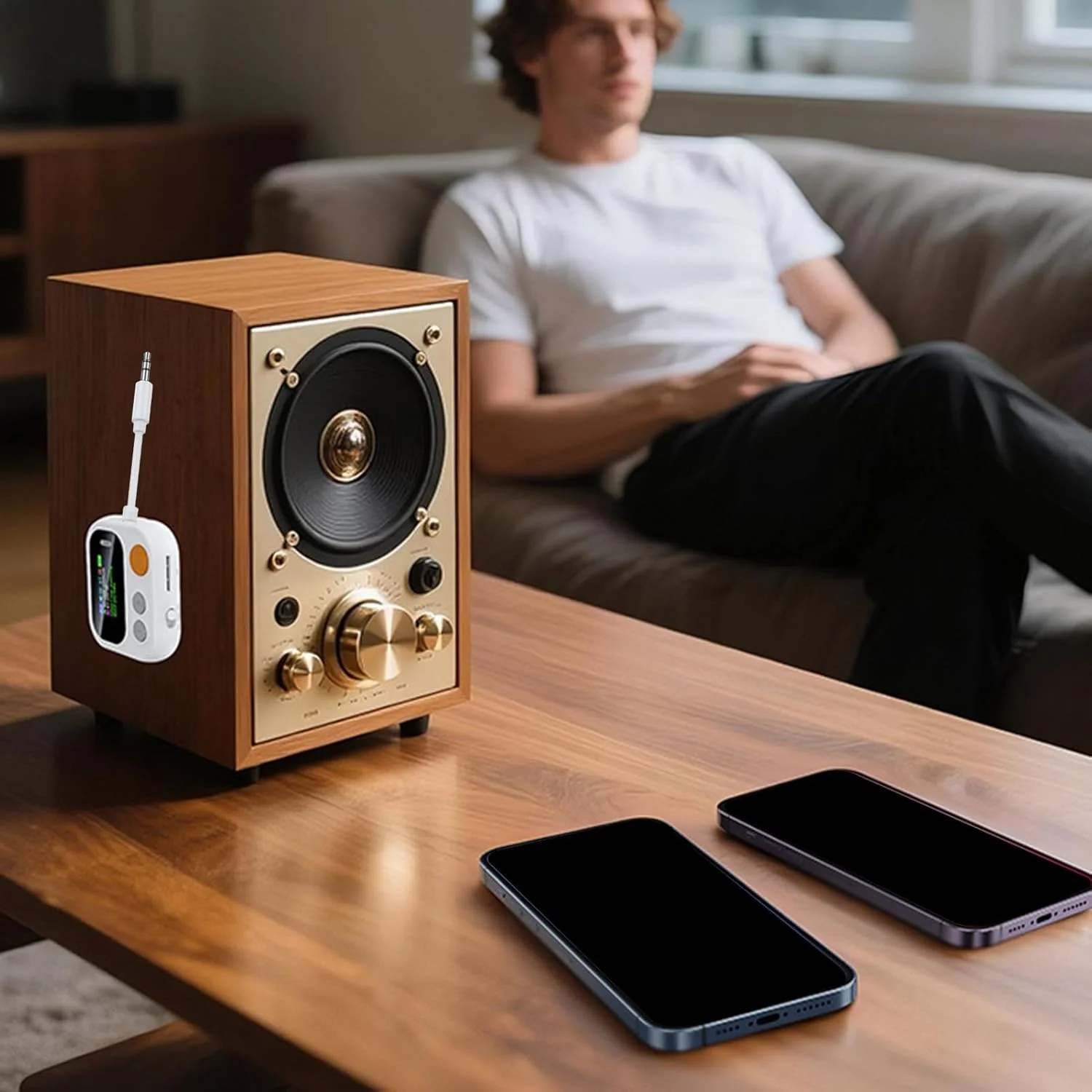 فرستنده و گیرنده صوتی بی سیم، فرستنده بی سیم قابل حمل | گیرنده صوتی قابل حمل با صفحه نمایش رنگی برای تلفن های همراه، کامپیوترها، تبلت ها، تلویزیون ها، دوستداران موسیقی، خودروها