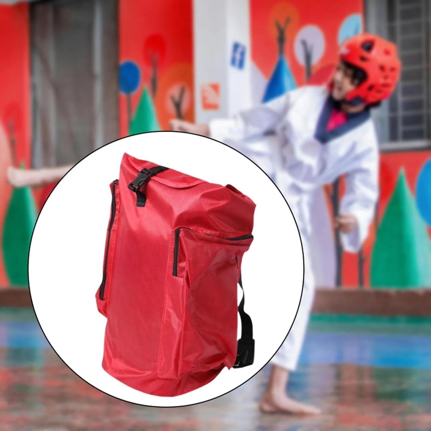 کیف تکواندو کوله پشتی بوکس با ظرفیت بزرگ برای وسایل تمرین، کیف باشگاه ورزشی برای هنرهای رزمی کاراته، تمرینات ساندا و ضربه زدن