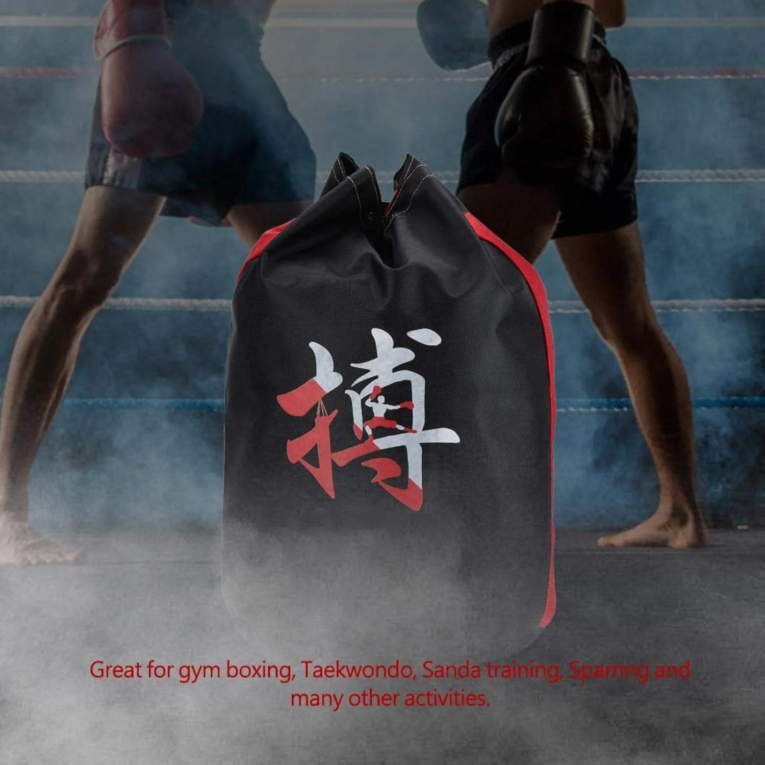 کیف تکواندو کوله پشتی بوکس یونی‌سکس، کیف طناب ورزشی باشگاه، کوله پشتی نگهداری محافظ تکواندو، بوکس، ساندا (حروف چینی)