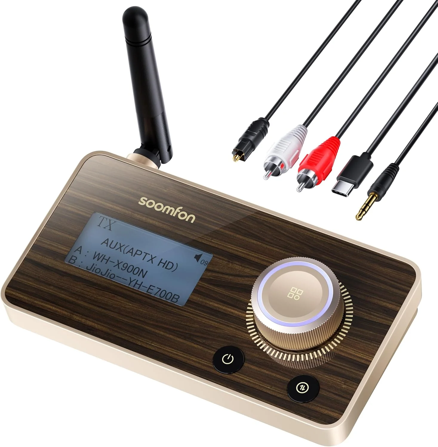 فرستنده بلوتوث 5.2 SOOMFON برای تلویزیون، گیرنده بلوتوث 3 در 1 برای استریو خانگی Aptx با تأخیر کم و HD برای هدفون های بی سیم، اتصال دوگانه با صفحه نمایش LCD و تنظیم صدا، Optical AUX RCA فرستنده بلوتوث 5.2 SOOMFON برای تلویزیون، گیرنده بلوتوث 3 در 1 برای استریو خانگی Aptx با تأخیر کم و HD برای هدفون های بی سیم، اتصال دوگانه با صفحه نمایش LCD و تنظیم صدا، Optical AUX RCA