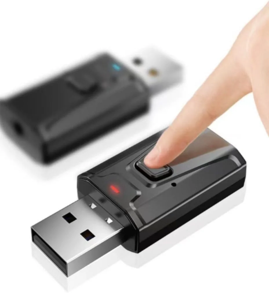 فرستنده و گیرنده صوتی بی سیم برای هدفون های بی سیم - قابل استفاده با هر جک صوتی 3.5 میلی متری برای هواپیما، تجهیزات ورزشی، تلویزیون، آیپد/تبلت و آداپتور بلوتوث خودرو/AUX