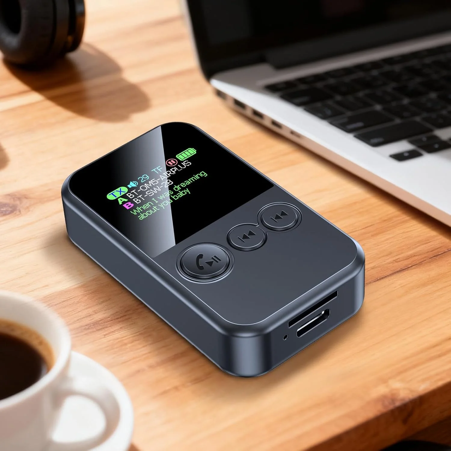 پخش کننده موسیقی قابل حمل، گیرنده HD با تاخیر کم، فرستنده گیرنده بی سیم | برای بلندگو استریو ماشین مسافرت در فضای باز تبلت ها هدست تلفن های همراه کودکان مردان زنان