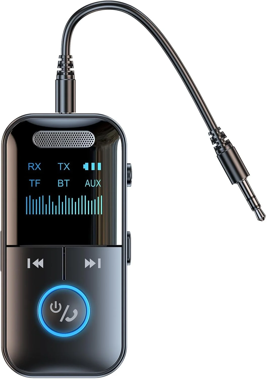 فرستنده و گیرنده صوتی بلوتوث 5.4 NALACAL، آداپتور بی سیم 4 در 1 برای هواپیما، خودرو، تلویزیون، لپ تاپ، رادیو با تأخیر کم، صفحه نمایش HD، پشتیبانی از کارت TF، اتصال AUX