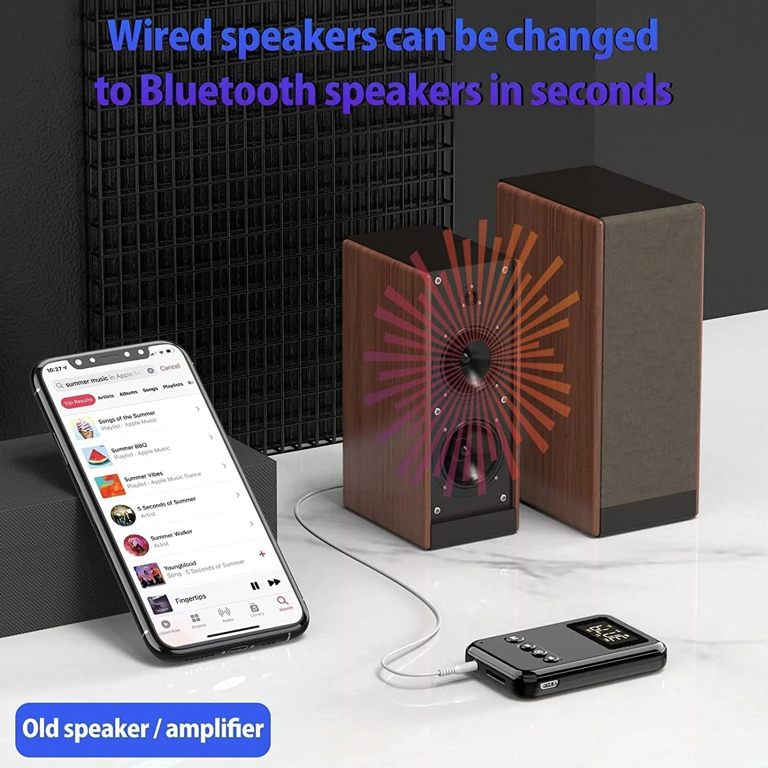 فرستنده بلوتوث NALACAL، گیرنده بلوتوث، با صفحه نمایش LCD، آداپتور بلوتوث صوتی V5.0، برای تلویزیون به هدفون، آداپتور AUX بی سیم 4 در 1، برای تلویزیون/خودرو/رایانه شخصی/سینمای خانگی/بلندگوها/پخش کننده MP3