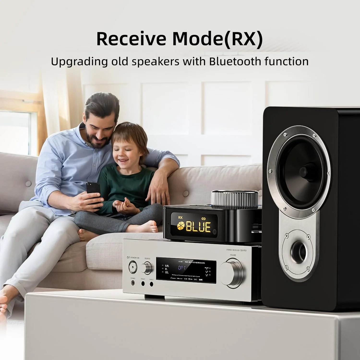 فرستنده و گیرنده صوتی بلوتوث 5.0 NALACAL - آداپتور بی سیم برای بلندگوها، تلویزیون ها، رایانه های شخصی و استریوهای خانگی - پشتیبانی از AUX، RCA، USB و پخش کارت TF