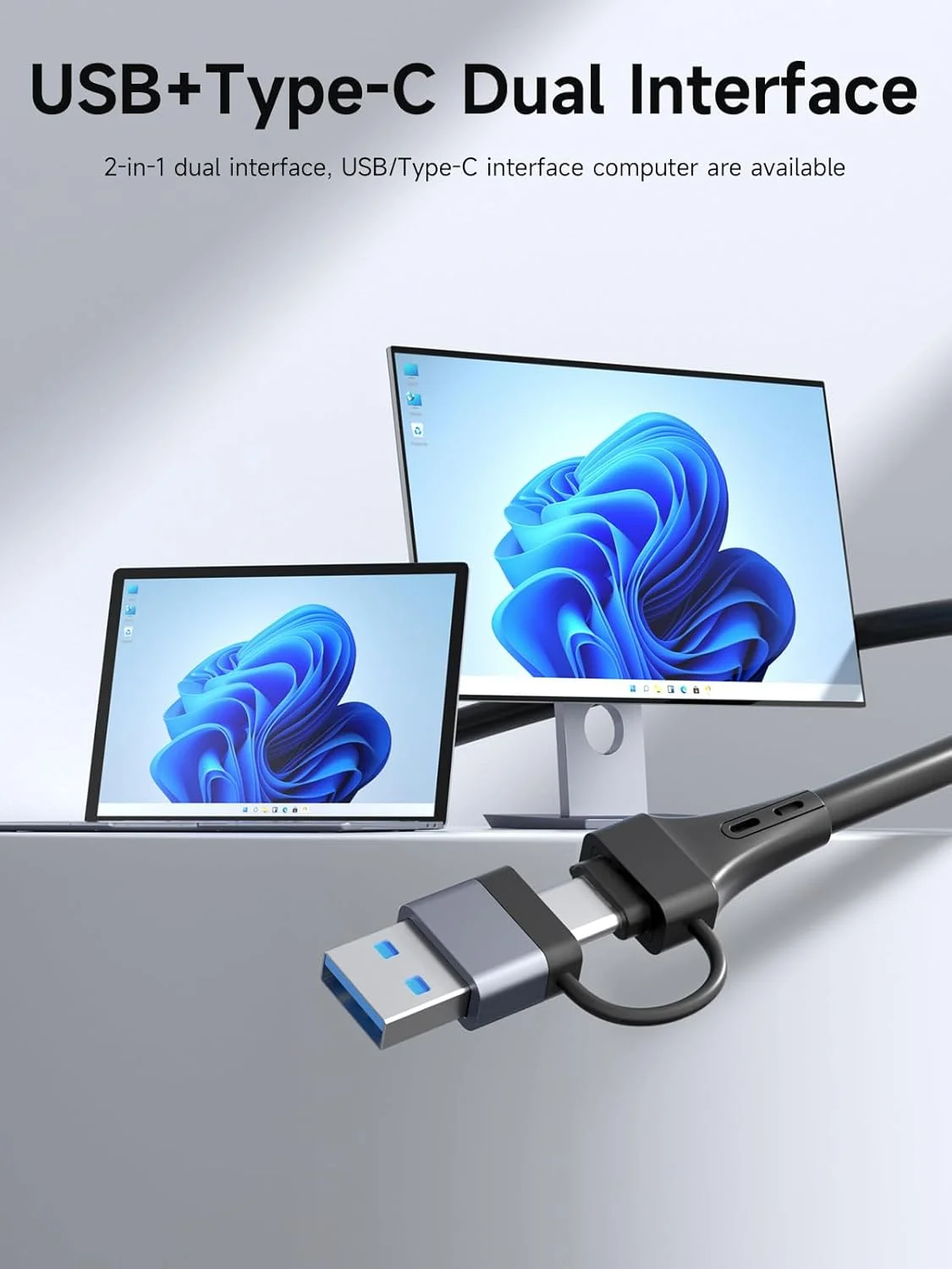 کیت توسعه دهنده فرستنده و گیرنده HDMI بی سیم دوگانه USB A و USB C Hagibis، دانگل نمایشگر بی سیم 1080P@60Hz 5GHz با برد 50 متر برای لپ تاپ، کامپیوتر، PS4/5، تلویزیون، پروژکتور، استریم