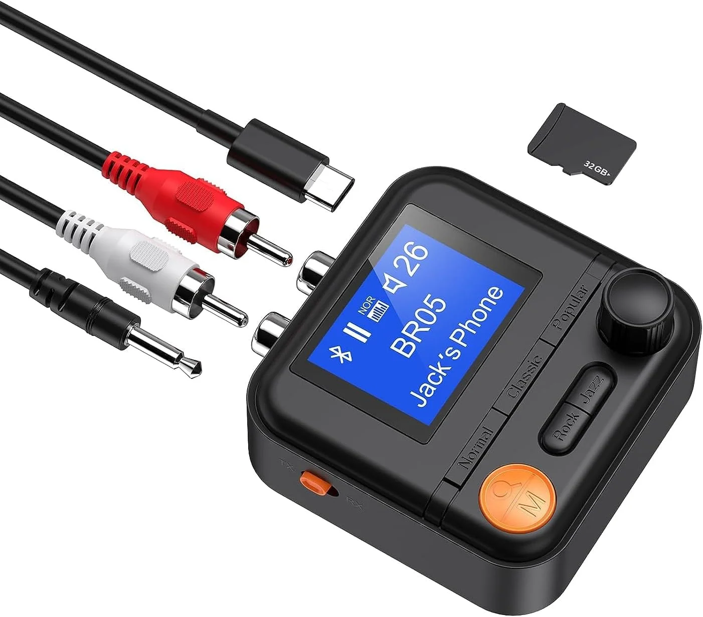 فرستنده گیرنده بلوتوث 5.2 Excefore، آداپتور صوتی بلوتوث HiFi با نمایشگر، آداپتور صوتی بی سیم برای سیستم صوتی پخش موسیقی، هدفون، تلویزیون، پشتیبانی از کارت TF / خروجی RCA / AUX 3.5 میلی متری فرستنده گیرنده بلوتوث 5.2 Excefore، آداپتور صوتی بلوتوث HiFi با نمایشگر، آداپتور صوتی بی سیم برای سیستم صوتی پخش موسیقی، هدفون، تلویزیون، پشتیبانی از کارت TF / خروجی RCA / AUX 3.5 میلی متری