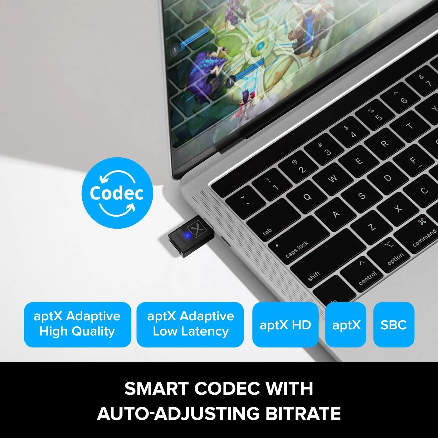 فرستنده صوتی هوشمند بلوتوث 5.3 Creative BT-W5 با aptX Adaptive، صدای با وضوح بالا 24 بیت / 96 کیلوهرتز، عملکرد تعویض دستگاه، سازگار با PC/Mac/کنسول های بازی فرستنده صوتی هوشمند بلوتوث 5.3 Creative BT-W5 با aptX Adaptive، صدای با وضوح بالا 24 بیت / 96 کیلوهرتز، عملکرد تعویض دستگاه، سازگار با PC/Mac/کنسول های بازی