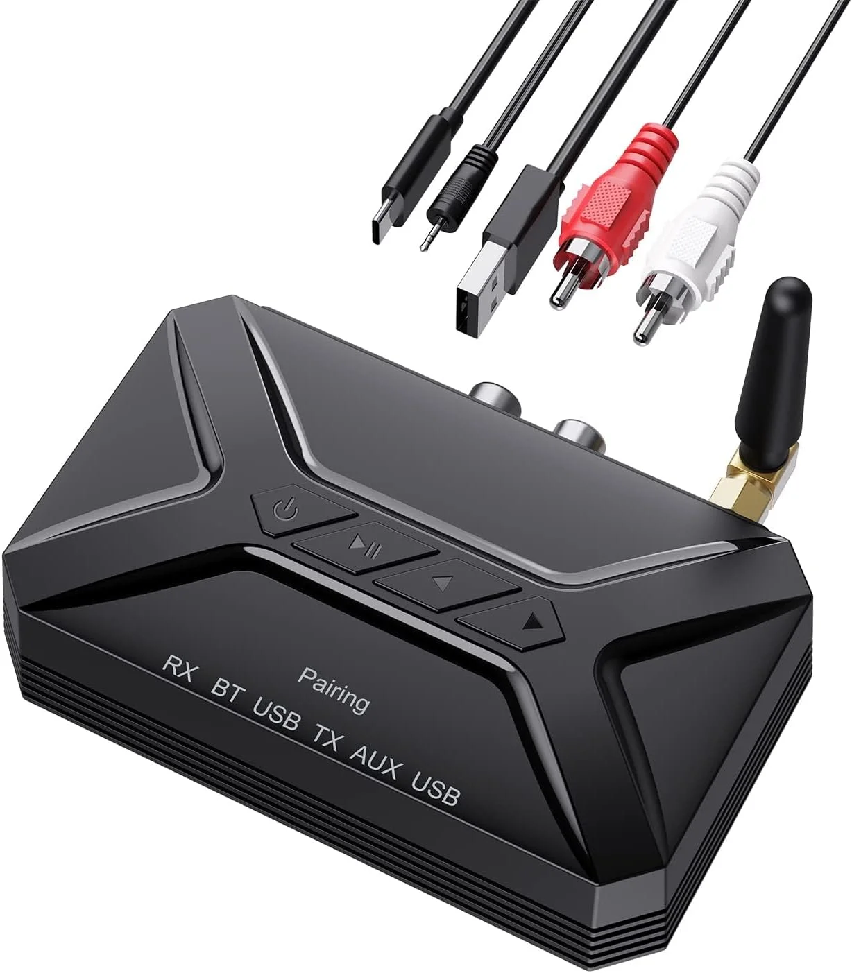 آداپتور صوتی بلوتوث 5.0 سه در یک، آداپتور صوتی AUX با خروجی USB/RCA/AUX برای سیستم صوتی پخش موسیقی، گیرنده بلوتوث برای استریو خانگی/تلویزیون/ماشین/رایانه شخصی/هدفون/بلندگو آداپتور صوتی بلوتوث 5.0 سه در یک، آداپتور صوتی AUX با خروجی USB/RCA/AUX برای سیستم صوتی پخش موسیقی، گیرنده بلوتوث برای استریو خانگی/تلویزیون/ماشین/رایانه شخصی/هدفون/بلندگو