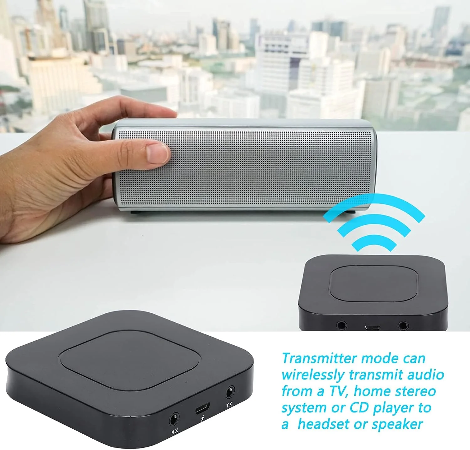 فرستنده گیرنده بلوتوث 5.0، آداپتور بی سیم AUX و جک صوتی 3.5 میلی متری 2 در 1، فرستنده BT برای تلویزیون/پخش کننده CD/استریو خانگی، گیرنده BT برای تلفن/بلندگو/هدفون فرستنده گیرنده بلوتوث 5.0، آداپتور بی سیم AUX و جک صوتی 3.5 میلی متری 2 در 1، فرستنده BT برای تلویزیون/پخش کننده CD/استریو خانگی، گیرنده BT برای تلفن/بلندگو/هدفون