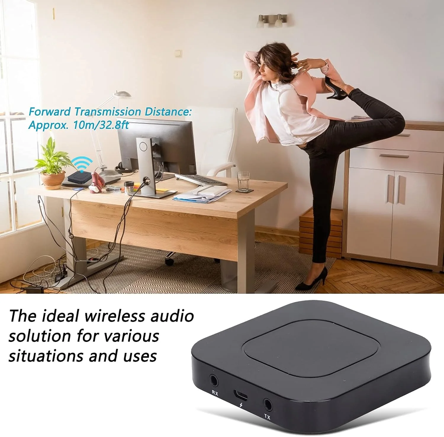 فرستنده گیرنده بلوتوث 5.0، آداپتور بی سیم AUX و جک صوتی 3.5 میلی متری 2 در 1، فرستنده BT برای تلویزیون/پخش کننده CD/استریو خانگی، گیرنده BT برای تلفن/بلندگو/هدفون فرستنده گیرنده بلوتوث 5.0، آداپتور بی سیم AUX و جک صوتی 3.5 میلی متری 2 در 1، فرستنده BT برای تلویزیون/پخش کننده CD/استریو خانگی، گیرنده BT برای تلفن/بلندگو/هدفون