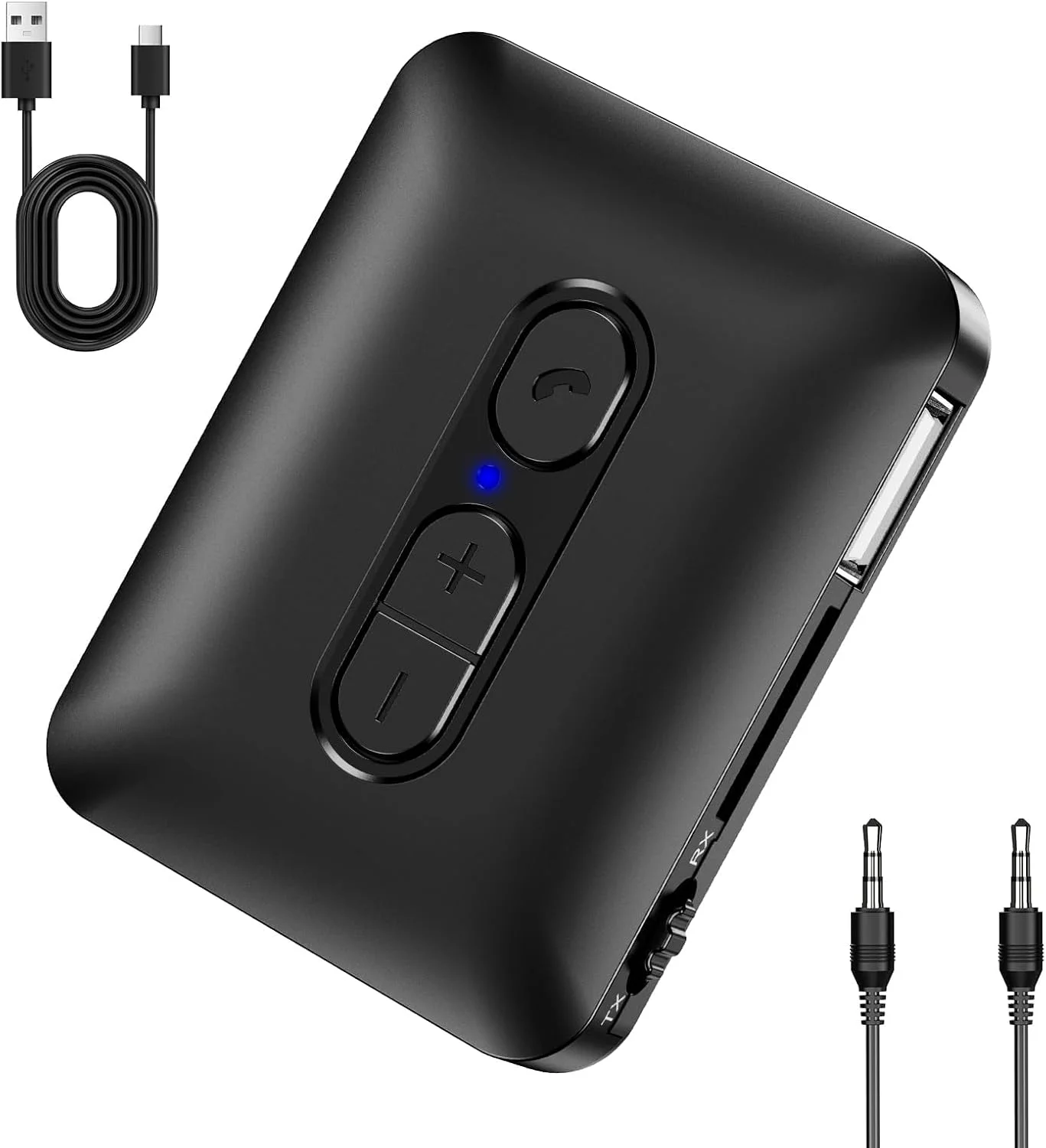 آداپتور فرستنده و گیرنده صوتی بلوتوث 5.4 با AUX 3.5 میلیمتری، عمر باتری طولانی، تماس هندزفری، بلوتوث بیسیم با تأخیر کم برای تلویزیون، ماشین، هدفون، بلندگو، استفاده در هواپیما آداپتور فرستنده و گیرنده صوتی بلوتوث 5.4 با AUX 3.5 میلیمتری، عمر باتری طولانی، تماس هندزفری، بلوتوث بیسیم با تأخیر کم برای تلویزیون، ماشین، هدفون، بلندگو، استفاده در هواپیما