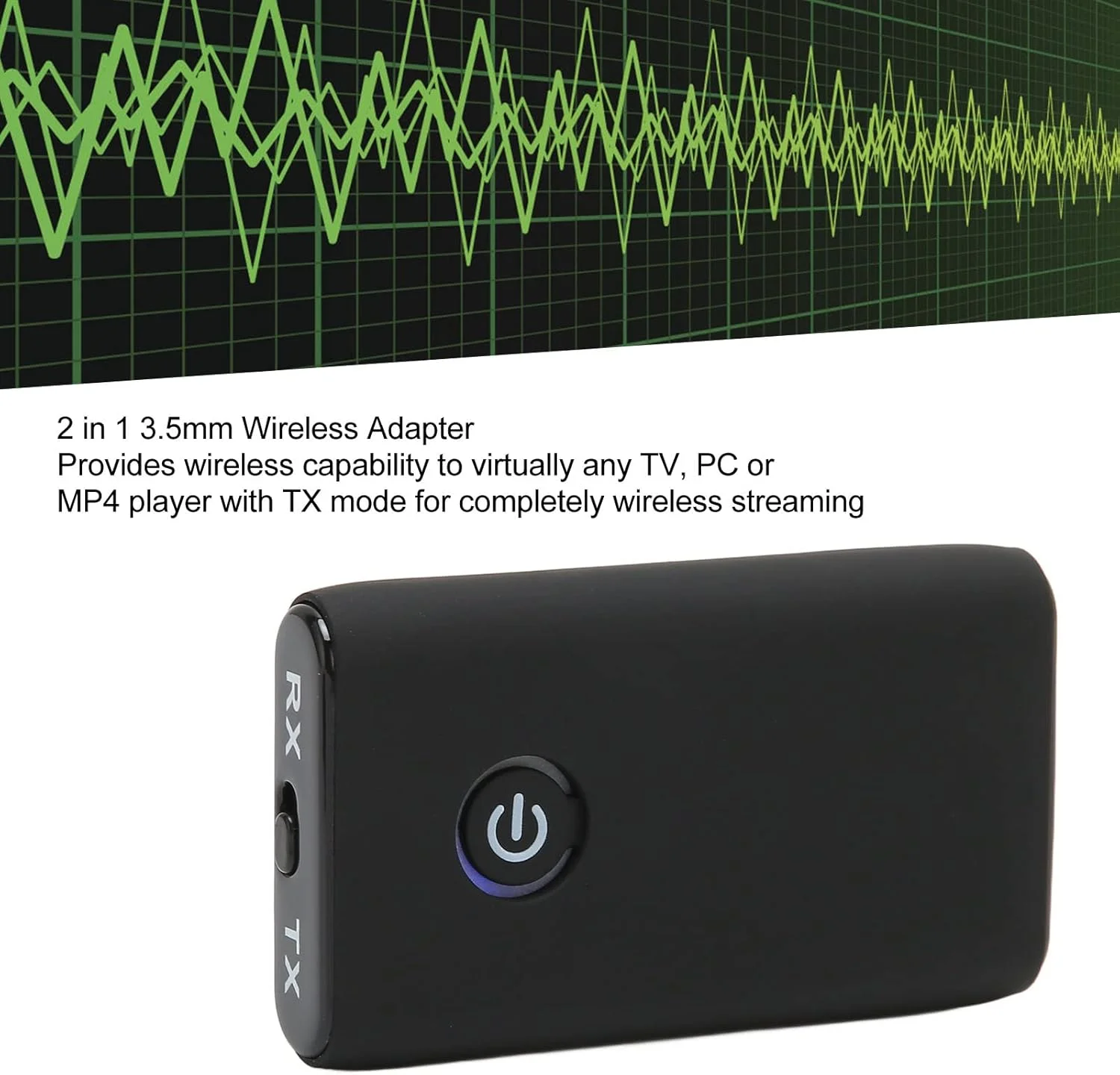 فرستنده و گیرنده بلوتوث 5.0، آداپتور صوتی بی سیم استریو همزمان 3.5 میلی متری 2 در 1 برای اندروید، آی او اس، تلویزیون، تلفن و تبلت فرستنده و گیرنده بلوتوث 5.0، آداپتور صوتی بی سیم استریو همزمان 3.5 میلی متری 2 در 1 برای اندروید، آی او اس، تلویزیون، تلفن و تبلت