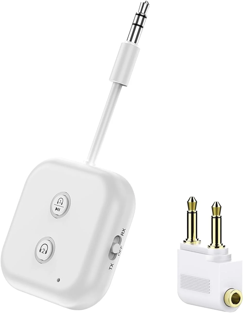فرستنده گیرنده بلوتوث 5.4، آداپتور صوتی بلوتوث هواپیما، فرستنده صوتی بی سیم برای هدفون، مناسب سفر، پرواز، تلویزیون، ماشین، باشگاه، استریو خانگی، قابلیت اتصال همزمان 2 هدفون بی سیم فرستنده گیرنده بلوتوث 5.4، آداپتور صوتی بلوتوث هواپیما، فرستنده صوتی بی سیم برای هدفون، مناسب سفر، پرواز، تلویزیون، ماشین، باشگاه، استریو خانگی، قابلیت اتصال همزمان 2 هدفون بی سیم