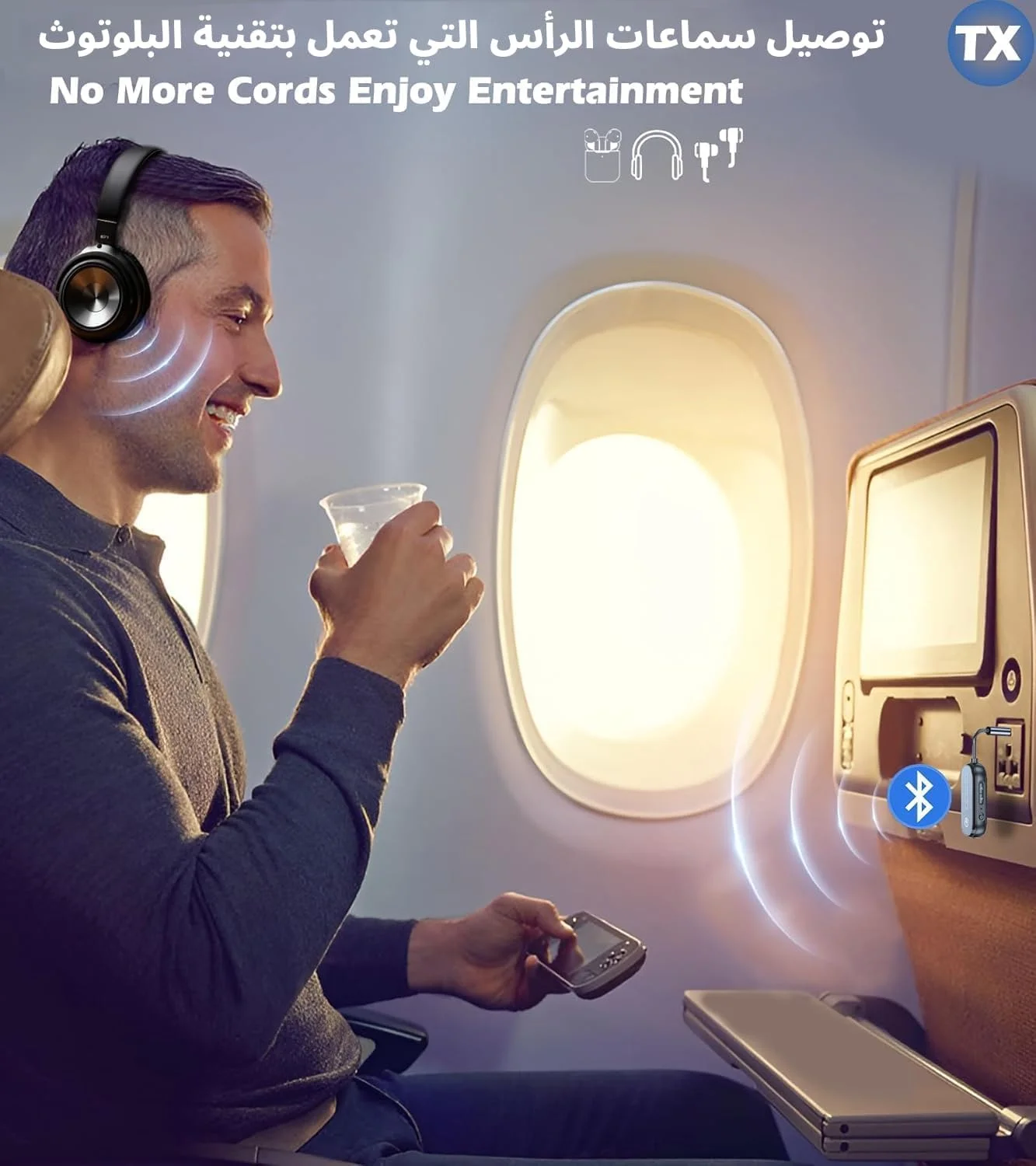 فرستنده بلوتوث Oasisgalore برای تلویزیون به هدفون اتصال دوگانه، آداپتور بلوتوث هواپیما برای هدفون، آداپتور AUX برای ماشین/رایانه شخصی/باشگاه/استریو خانگی، گیرنده فرستنده صوتی بی سیم 5.4 فرستنده بلوتوث Oasisgalore برای تلویزیون به هدفون اتصال دوگانه، آداپتور بلوتوث هواپیما برای هدفون، آداپتور AUX برای ماشین/رایانه شخصی/باشگاه/استریو خانگی، گیرنده فرستنده صوتی بی سیم 5.4