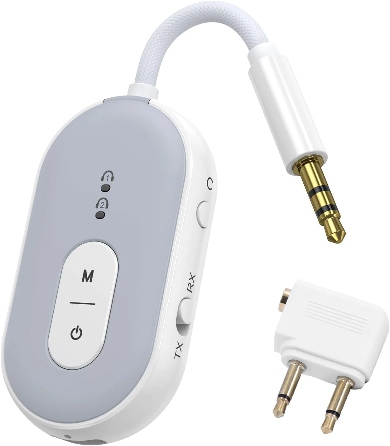 فرستنده گیرنده بلوتوث، آداپتور بلوتوث 5.3 هواپیما، کیت صوتی بی سیم AUX 3.5 میلی متری با aptX Adaptive، تأخیر کم، اتصال دوگانه برای تلویزیون، هواپیمایی، ماشین، هدفون، استریو خانگی فرستنده گیرنده بلوتوث، آداپتور بلوتوث 5.3 هواپیما، کیت صوتی بی سیم AUX 3.5 میلی متری با aptX Adaptive، تأخیر کم، اتصال دوگانه برای تلویزیون، هواپیمایی، ماشین، هدفون، استریو خانگی