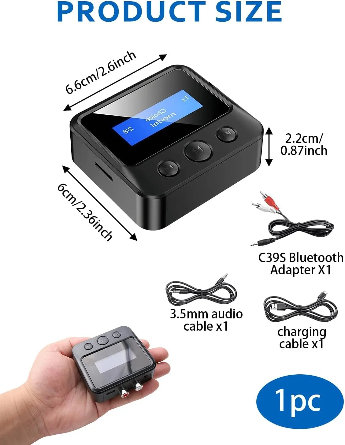 فرستنده گیرنده بلوتوث برای تلویزیون، آداپتور صدای استریو دارای پورت های RCA 3.5mm AUX و نمایشگر، آداپتور صوتی بی سیم برای هدفون/بلندگو/هواپیما/سینمای خانگی/کامپیوتر/خودرو، پخش کارت TF فرستنده گیرنده بلوتوث برای تلویزیون، آداپتور صدای استریو دارای پورت های RCA 3.5mm AUX و نمایشگر، آداپتور صوتی بی سیم برای هدفون/بلندگو/هواپیما/سینمای خانگی/کامپیوتر/خودرو، پخش کارت TF