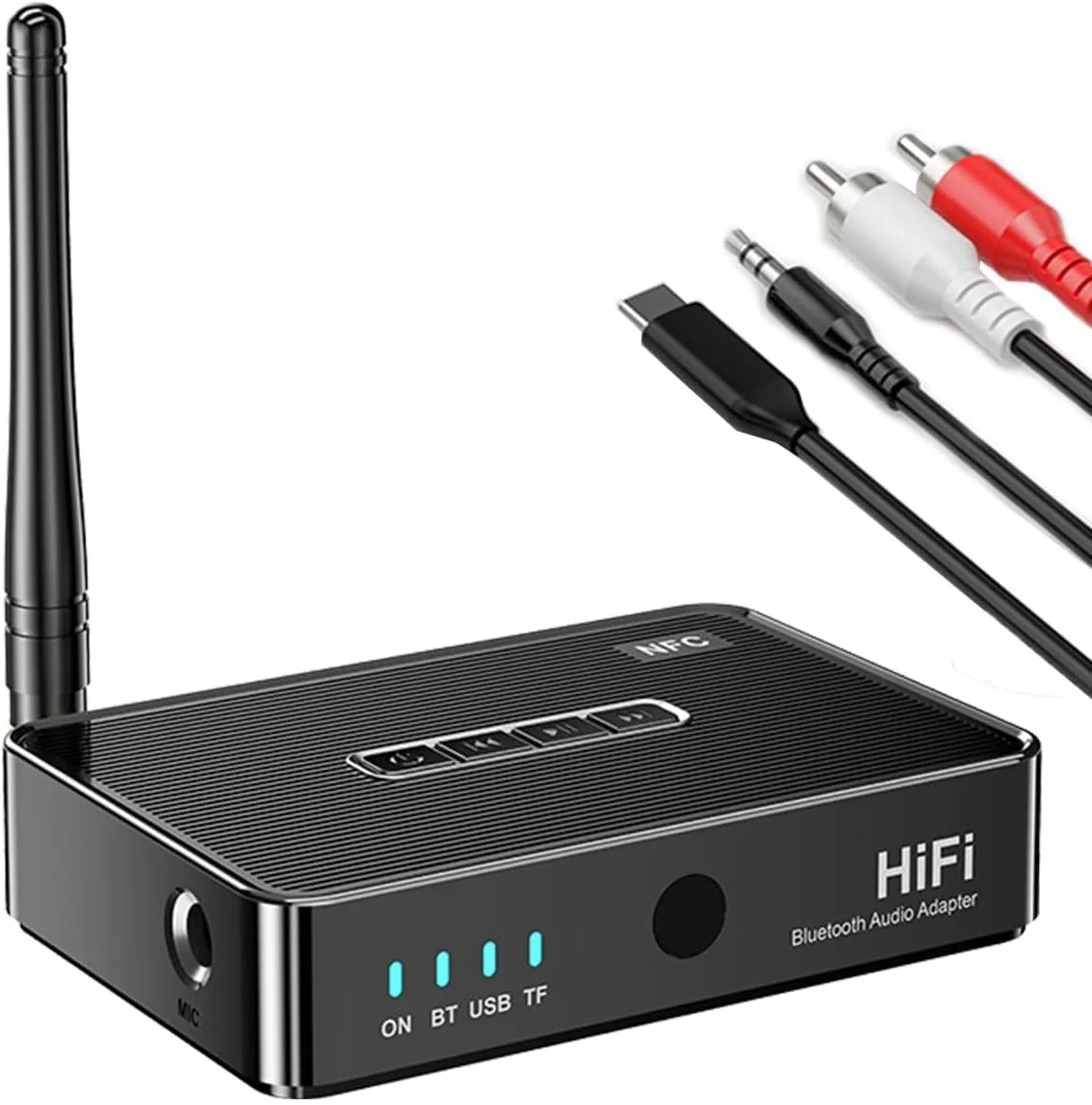 گیرنده و آداپتور بلوتوث 5.1 برای سیستم صوتی پخش موسیقی HiFi - استریو بی سیم AUX RCA برای تلفن های هوشمند، تبلت ها و بلندگوها گیرنده و آداپتور بلوتوث 5.1 برای سیستم صوتی پخش موسیقی HiFi - استریو بی سیم AUX RCA برای تلفن های هوشمند، تبلت ها و بلندگوها