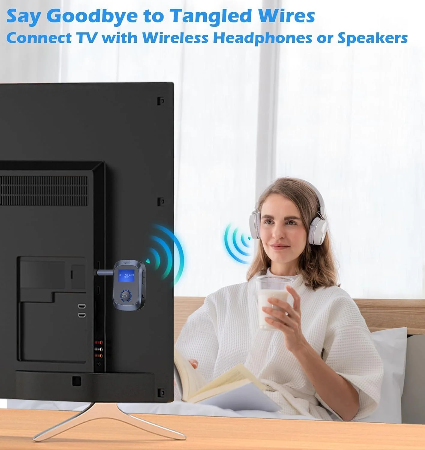 آداپتور بلوتوث برای هدفون هواپیما، گیرنده صوتی بیسیم ELECDON 5.3، فرستنده AUX بیسیم برای تلویزیون/کامپیوتر/باشگاه، برای موسیقی خودرو، گیرنده استریو آداپتور بلوتوث برای هدفون هواپیما، گیرنده صوتی بیسیم ELECDON 5.3، فرستنده AUX بیسیم برای تلویزیون/کامپیوتر/باشگاه، برای موسیقی خودرو، گیرنده استریو