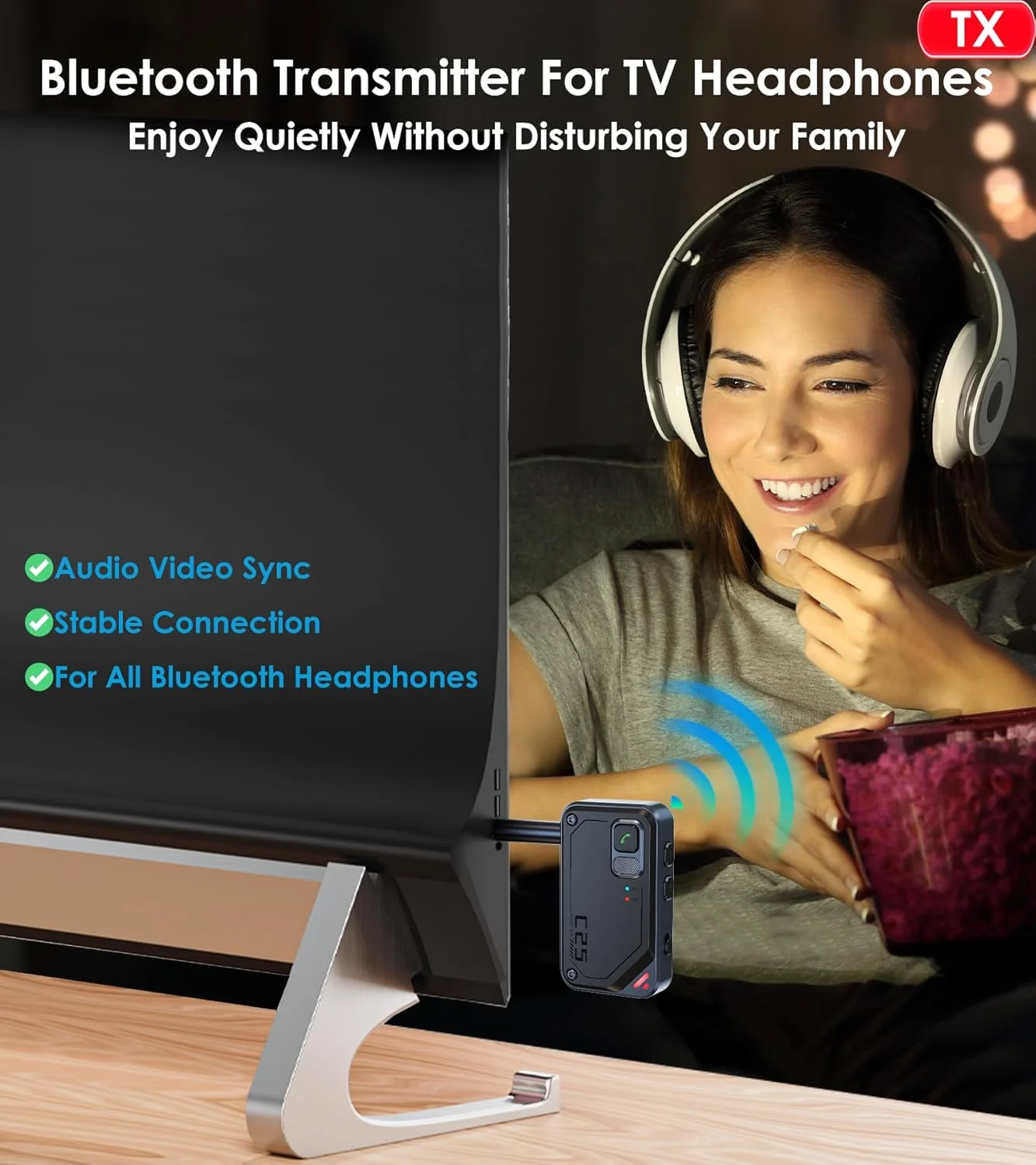 آداپتور بلوتوث هواپیما برای هدفون های AirPods، فرستنده بلوتوث برای تلویزیون/کامپیوتر/باشگاه، گیرنده صوتی 3.5 میلی متری برای استریو خانگی/بلندگوی قدیمی/تماس هندزفری خودرو، فرستنده گیرنده بی سیم KAIY 2 در 1 آداپتور بلوتوث هواپیما برای هدفون های AirPods، فرستنده بلوتوث برای تلویزیون/کامپیوتر/باشگاه، گیرنده صوتی 3.5 میلی متری برای استریو خانگی/بلندگوی قدیمی/تماس هندزفری خودرو، فرستنده گیرنده بی سیم KAIY 2 در 1