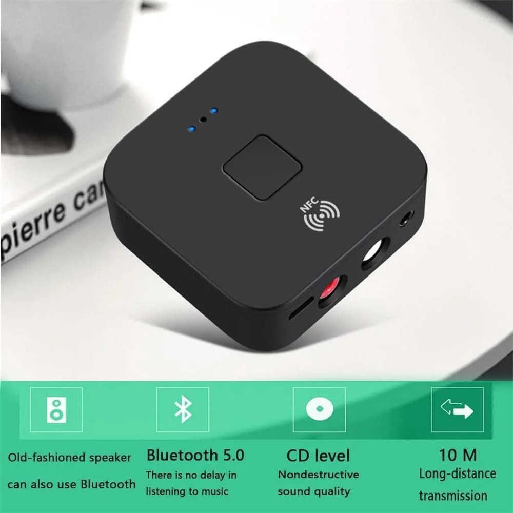 گیرنده بلوتوث 5.0 برای استریو خانگی و خودرو - RCA، AUX 3.5 میلیمتری، آداپتور صوتی بیسیم NFC، توسعهدهنده (مشکی) گیرنده بلوتوث 5.0 برای استریو خانگی و خودرو - RCA، AUX 3.5 میلیمتری، آداپتور صوتی بیسیم NFC، توسعهدهنده (مشکی)