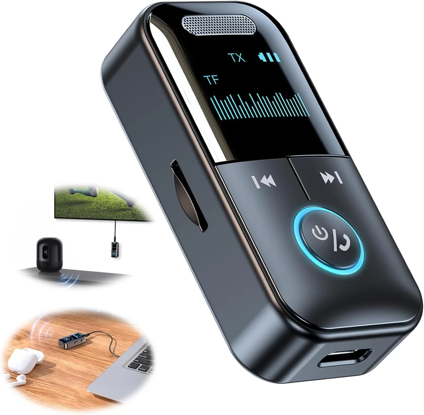 فرستنده و گیرنده بلوتوث 5.4 Azonee، آداپتور AUX مینی قابل حمل 3.5 میلی متری با نمایشگر LED برای تلویزیون، رایانه شخصی، هدفون، خودرو و استریو خانگی، پشتیبانی از کارت TF فرستنده و گیرنده بلوتوث 5.4 Azonee، آداپتور AUX مینی قابل حمل 3.5 میلی متری با نمایشگر LED برای تلویزیون، رایانه شخصی، هدفون، خودرو و استریو خانگی، پشتیبانی از کارت TF