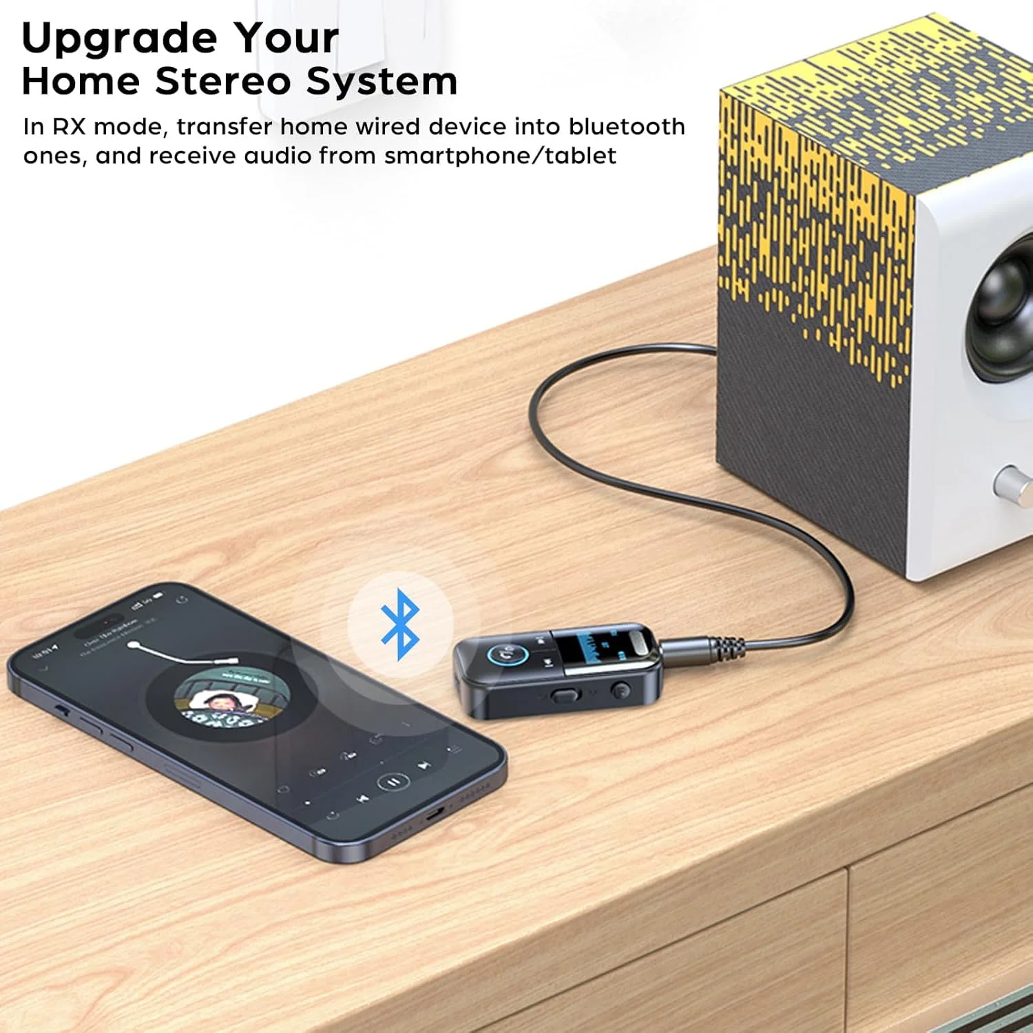 فرستنده و گیرنده بلوتوث 5.4 Azonee، آداپتور AUX مینی قابل حمل 3.5 میلی متری با نمایشگر LED برای تلویزیون، رایانه شخصی، هدفون، خودرو و استریو خانگی، پشتیبانی از کارت TF