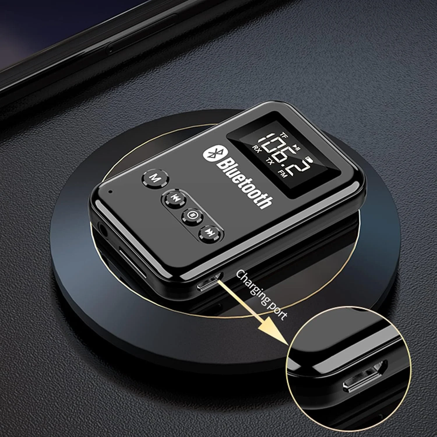 آداپتور بلوتوث 5.0 فرستنده گیرنده آزون، 2 در 1، با نمایشگر LED، برای تلویزیون/کامپیوتر/بلندگو سیمی/هدفون/تماس هندزفری خودرو، AUX، فرستنده FM، پخش کارت TF