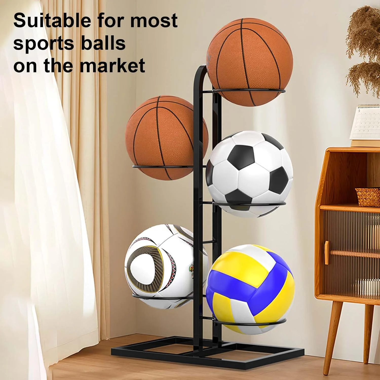 قفسه نگهداری توپ Mikihat، قفسه عمودی متحرک توپ، پایه فوتبال، نگهدارنده چند لایه توپ ورزشی از جنس فولاد کربنی، سازمان دهنده گاراژ برای تجهیزات ورزشی، مناسب برای والیبال و فوتبال قفسه نگهداری توپ Mikihat، قفسه عمودی متحرک توپ، پایه فوتبال، نگهدارنده چند لایه توپ ورزشی از جنس فولاد کربنی، سازمان دهنده گاراژ برای تجهیزات ورزشی، مناسب برای والیبال و فوتبال