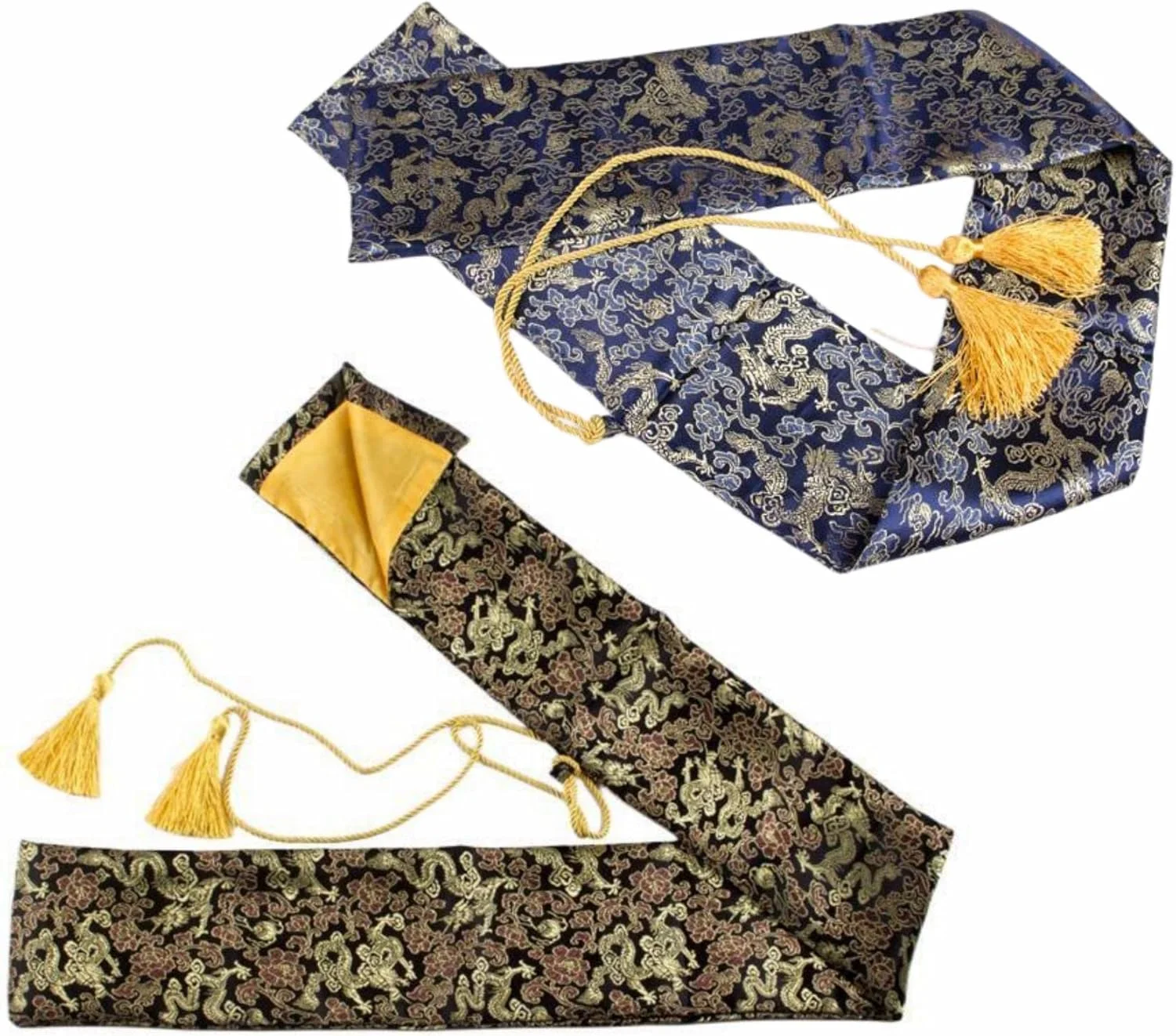 FLURSAILE 2 عدد کیف شمشیر 130 سانتی متری ابریشم مصنوعی، روکش کیف حمل شمشیر کاتانا برای شمشیرهای سامورایی