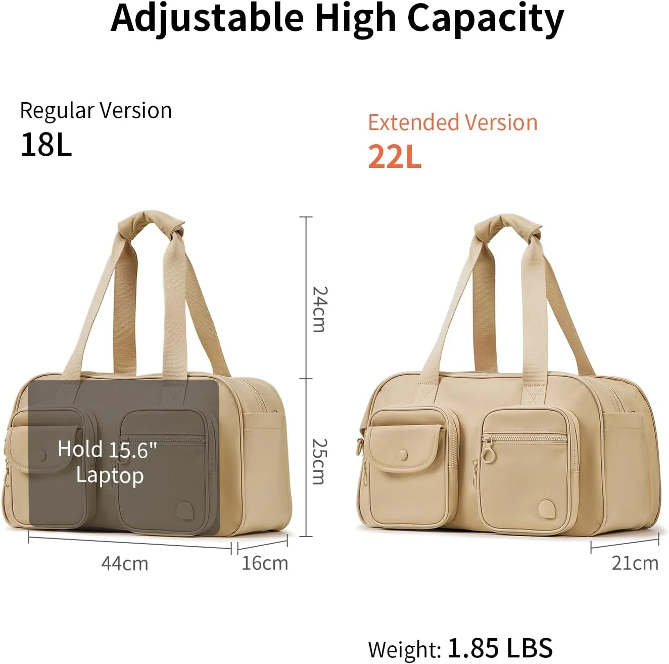 کیف ورزشی آجِی، خاکی، ۴۴x۲۱x۲۵ سانتی‌متر (۲۲ لیتر)