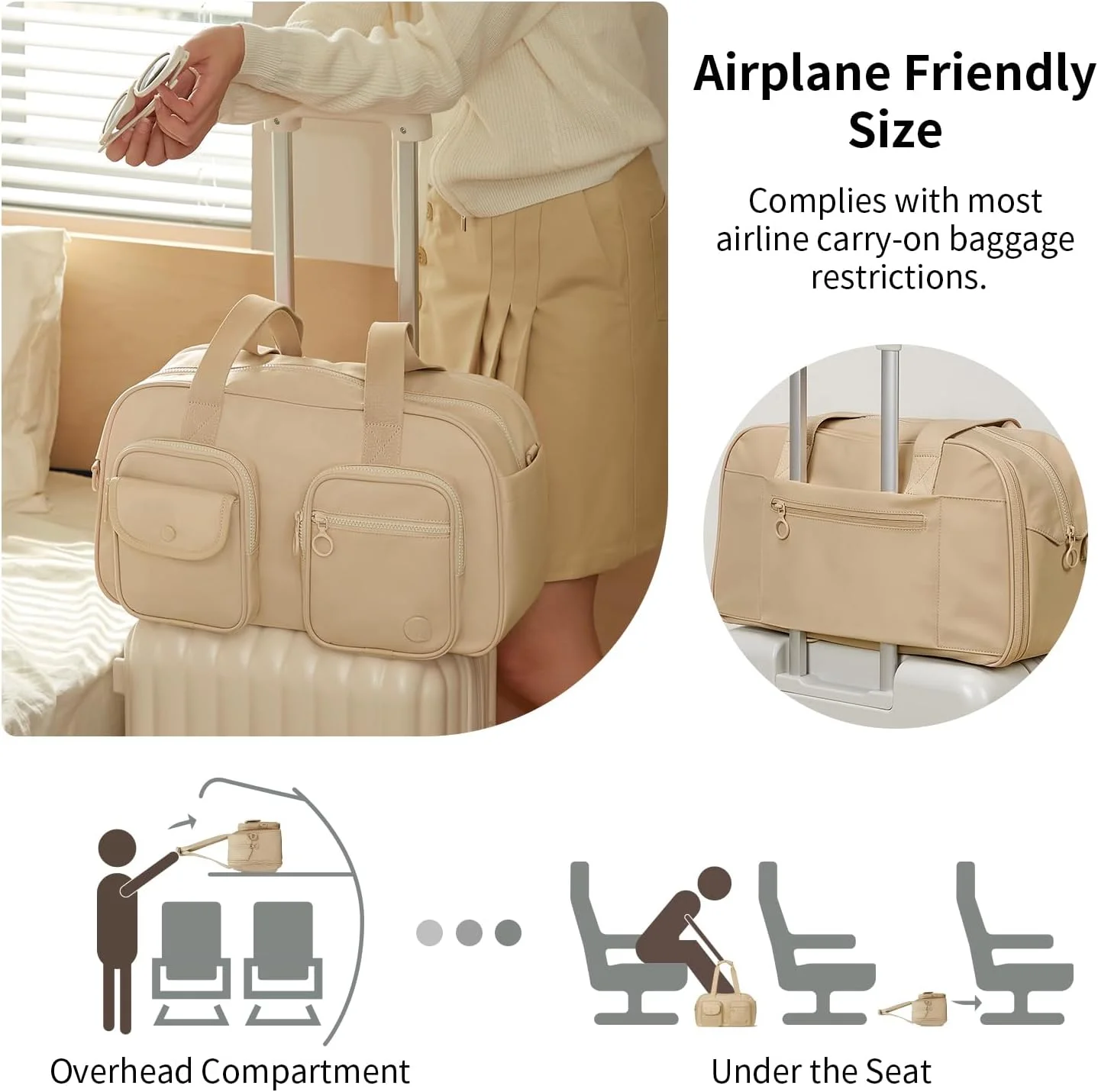 کیف ورزشی آجِی، خاکی، ۴۴x۲۱x۲۵ سانتی‌متر (۲۲ لیتر)