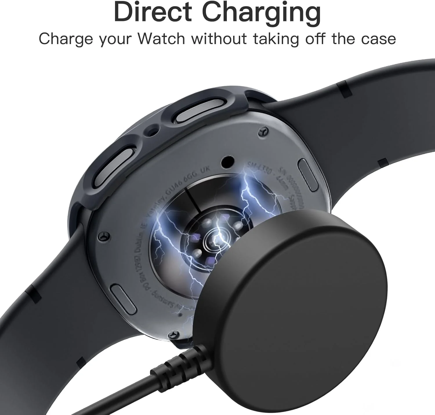 محافظ صفحه نمایش و قاب JETech برای ساعت هوشمند سامسونگ گلکسی واچ 8 سایز 44 میلی‌متر، پوشش محافظتی کامل، دارای محافظ شیشه‌ای حرارت دیده با حساسیت بالا، بسته‌ی 2 عددی (گرافیتی)