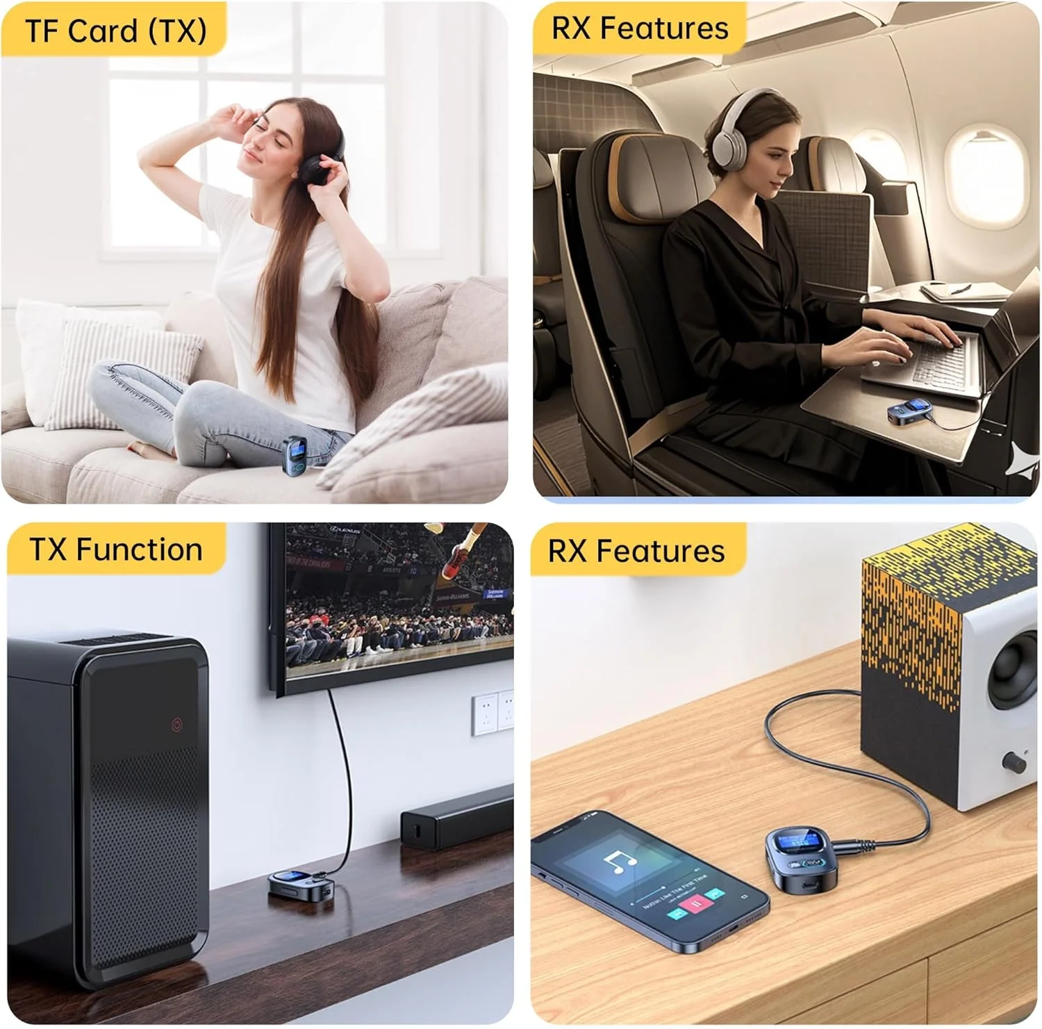 فرستنده گیرنده بلوتوثی KASTWAVE 5.3، آداپتور صوتی بلوتوثی بی سیم 2 در 1 با صفحه نمایش LED، پشتیبانی از کارت TF، آداپتور بلوتوثی AUX قابل حمل با تاخیر کم برای تلویزیون، خودرو، هدفون، کامپیوتر، مشکی فرستنده گیرنده بلوتوثی KASTWAVE 5.3، آداپتور صوتی بلوتوثی بی سیم 2 در 1 با صفحه نمایش LED، پشتیبانی از کارت TF، آداپتور بلوتوثی AUX قابل حمل با تاخیر کم برای تلویزیون، خودرو، هدفون، کامپیوتر، مشکی