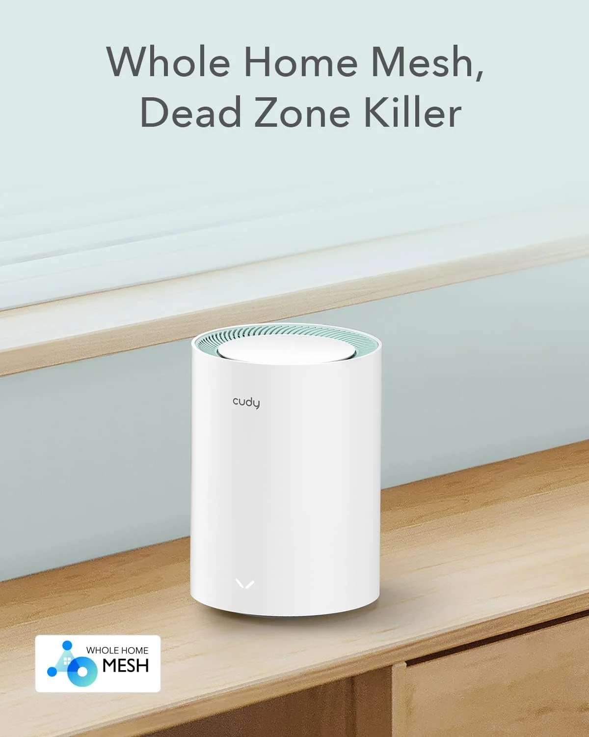 سیستم وای فای مش گیگابیتی AC1200 Cudy، دو بانده، توسعه دهنده وای فای، پورت های گیگابیتی، آنتن های با بهره بالا، VPN، Cloudflare، اتصال تا 100 دستگاه، M1300 تک بسته