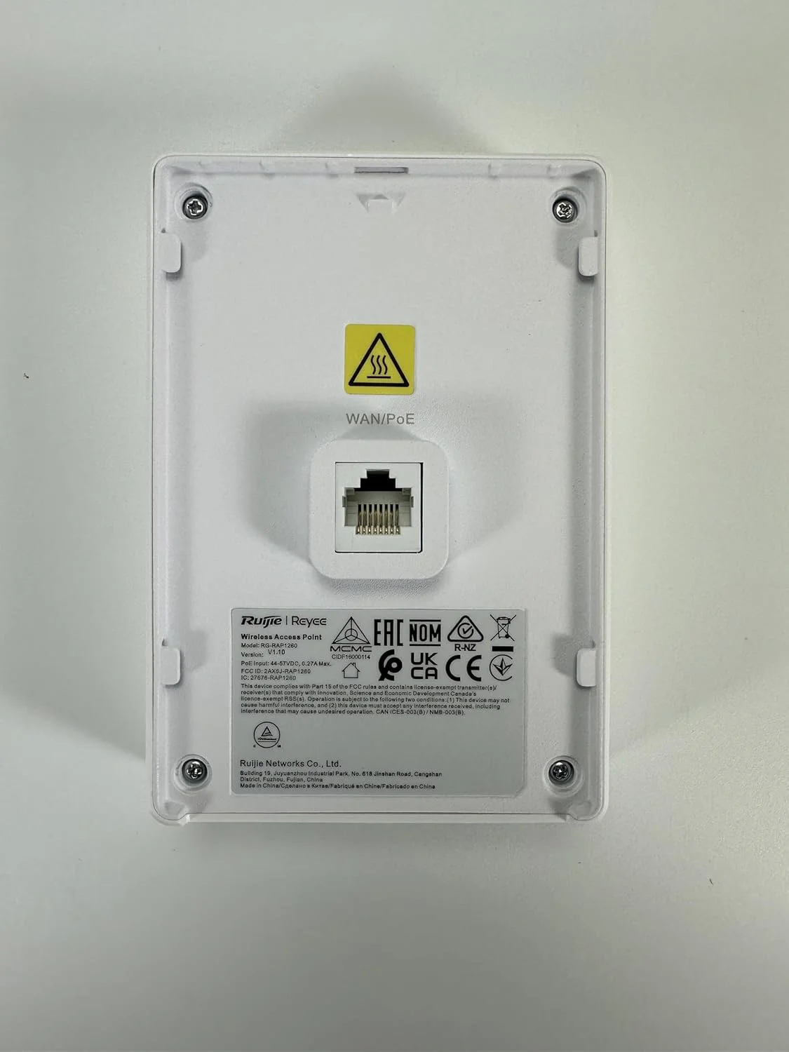 اکسس پوینت دیواری دو بانده Ruijie Reyee RG-RAP1260 Wi-Fi 6 AX3000 با 2x2 @ 2.4 GHz، 2x2 @ 5 GHz